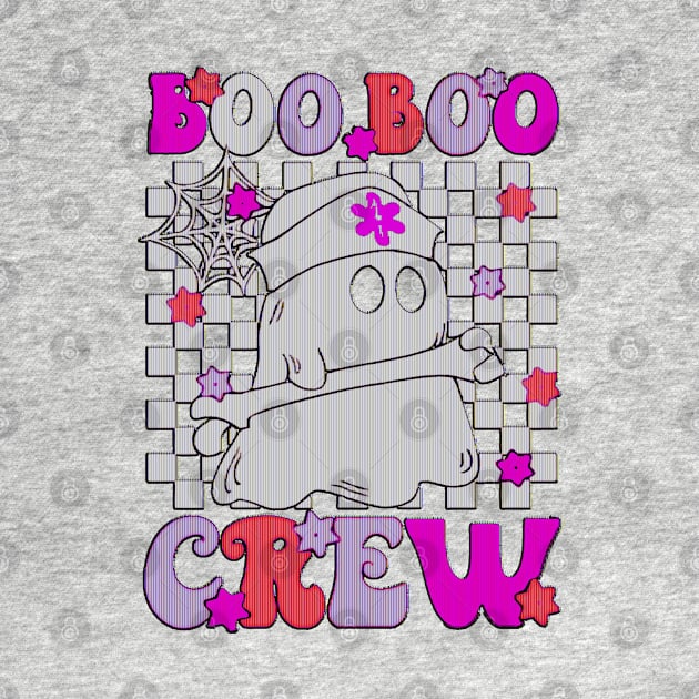 cute boo boo crew ghost paramedic emt ems nurse pumpkin halloween by masterpiecesai